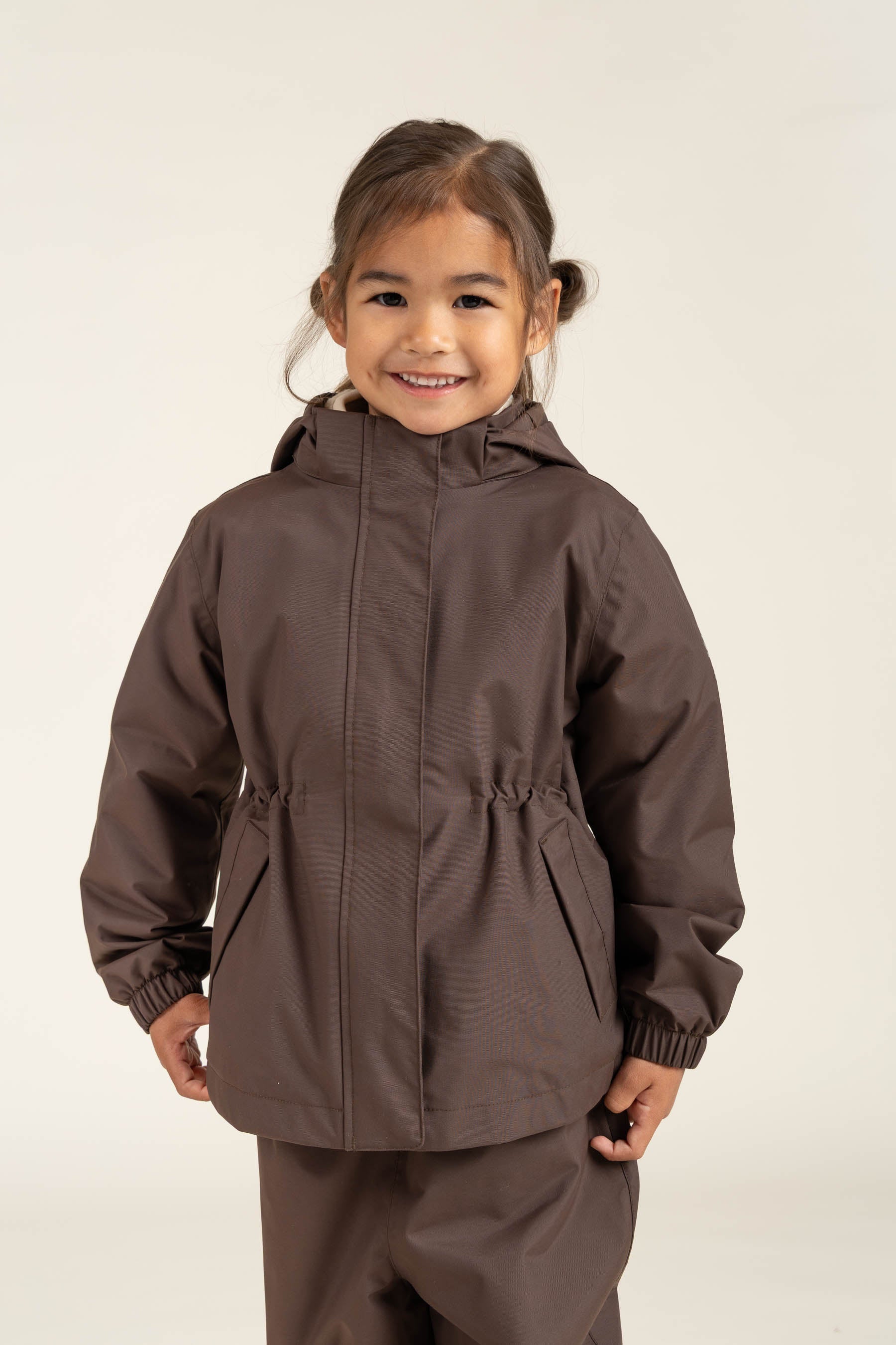 Shell Jacket with Drawstring - Kids - Chocolate | 100497 Lucy