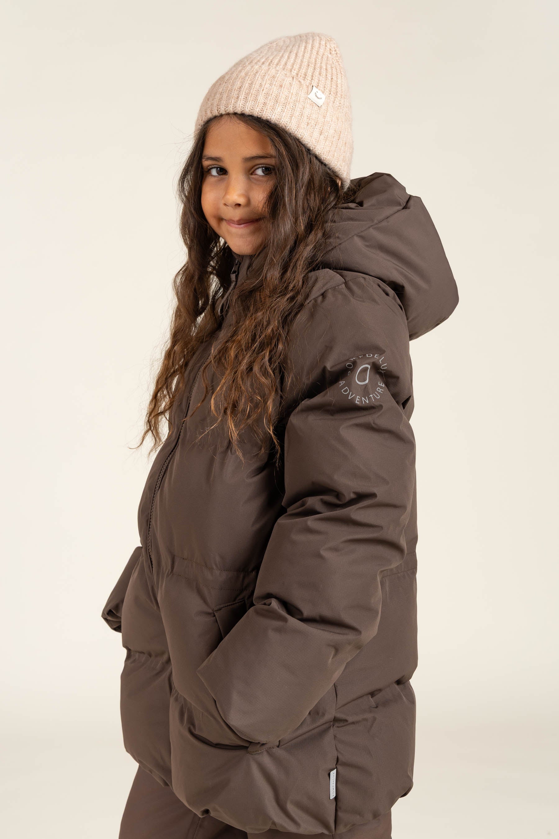 Winter Jacket with Drawstring - Tween - Chocolate | 100537 Elenor