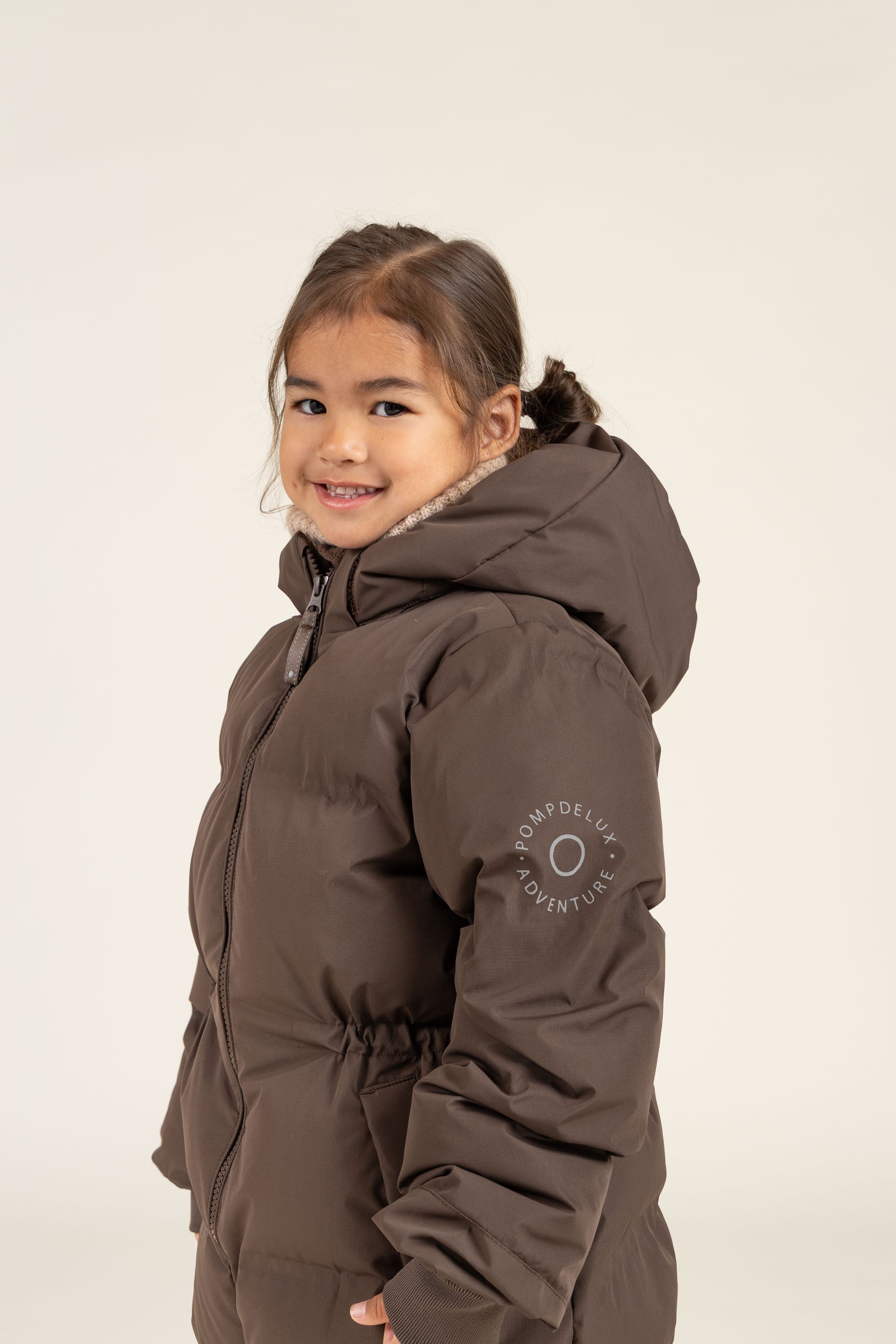 Winter Jacket with Drawstring - Kids - Chocolate | 100536 Elenor
