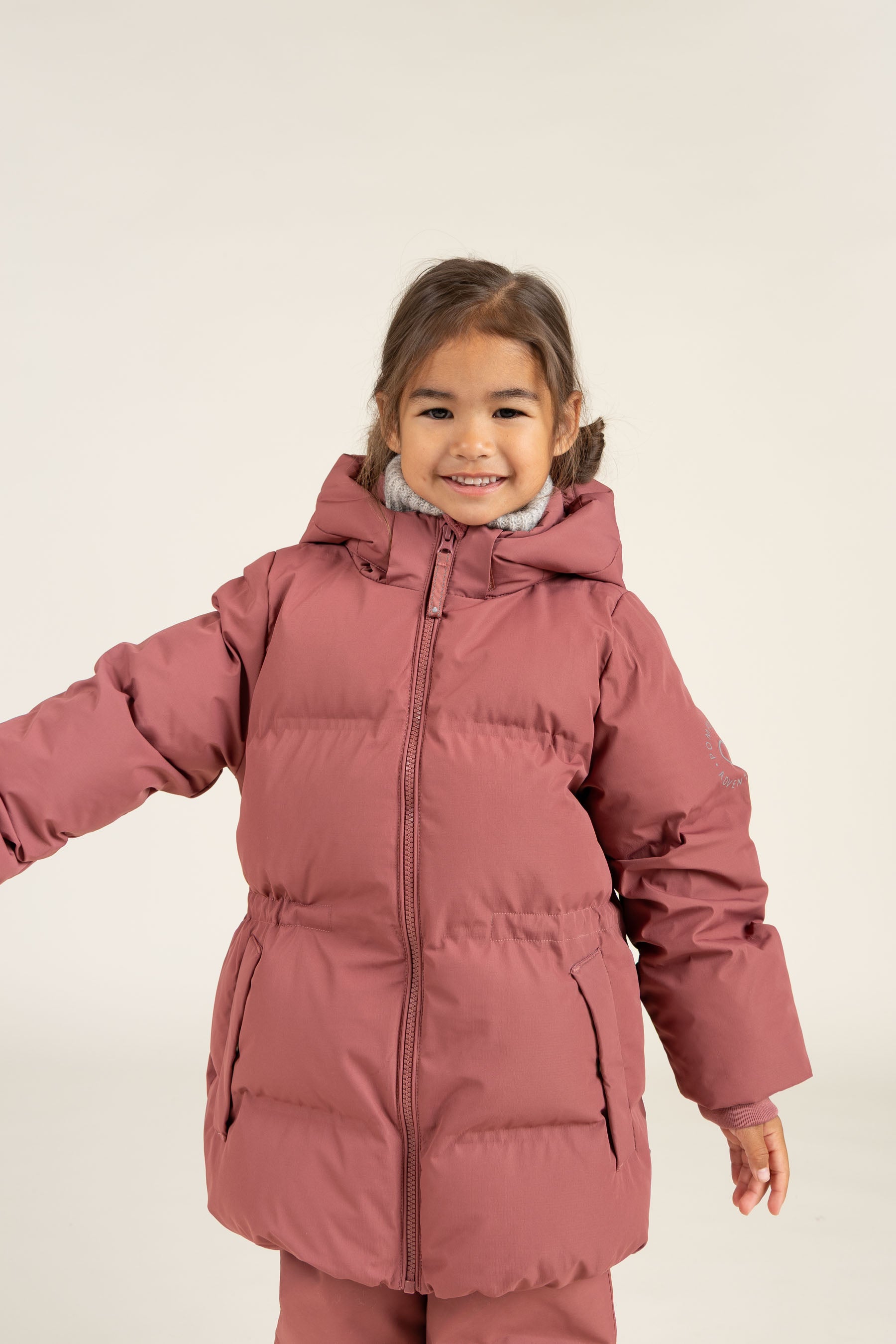 Winter Jacket with Drawstring - Kids - Vintage Red | 100534 Elenor