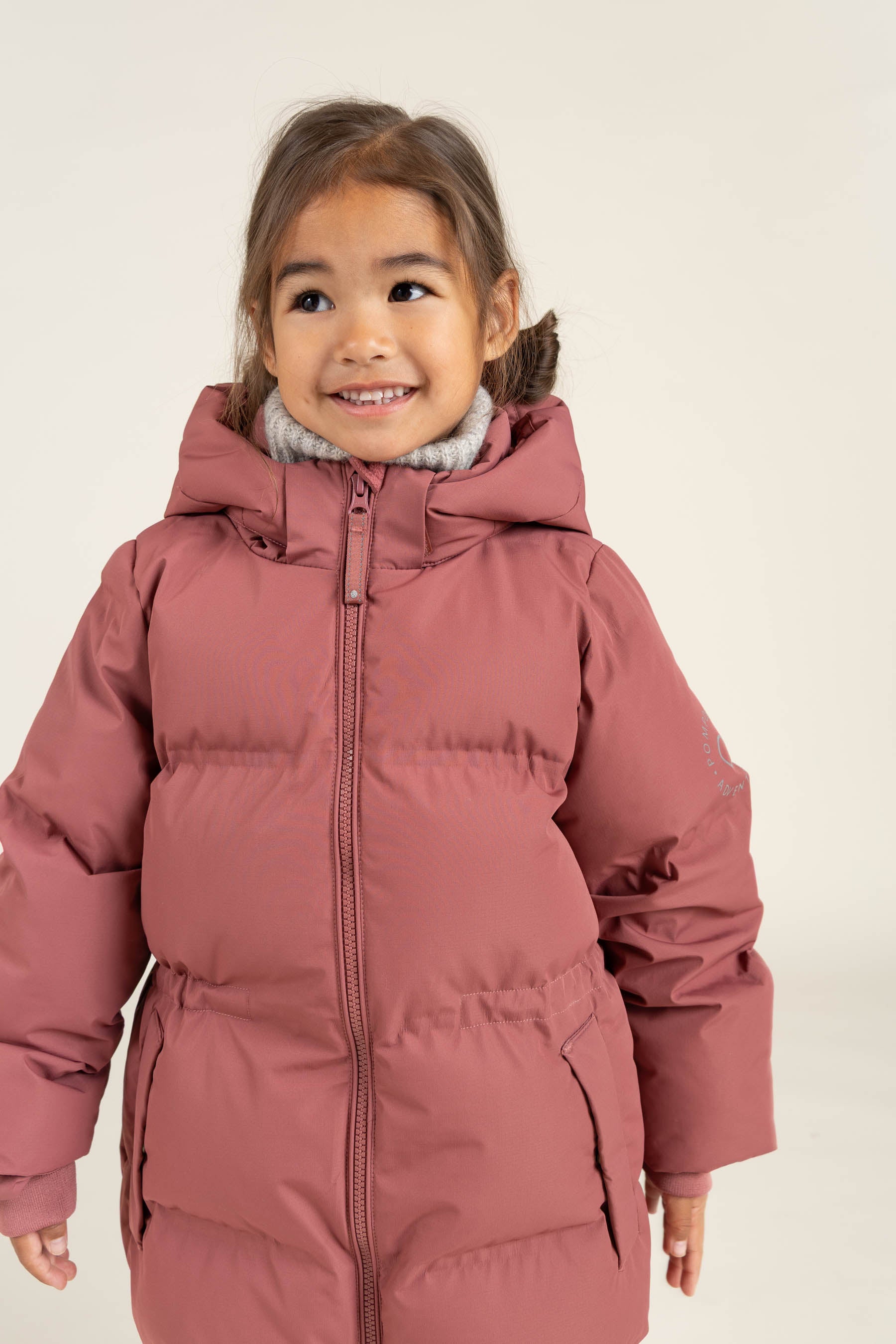 Winter Jacket with Drawstring - Kids - Vintage Red | 100534 Elenor