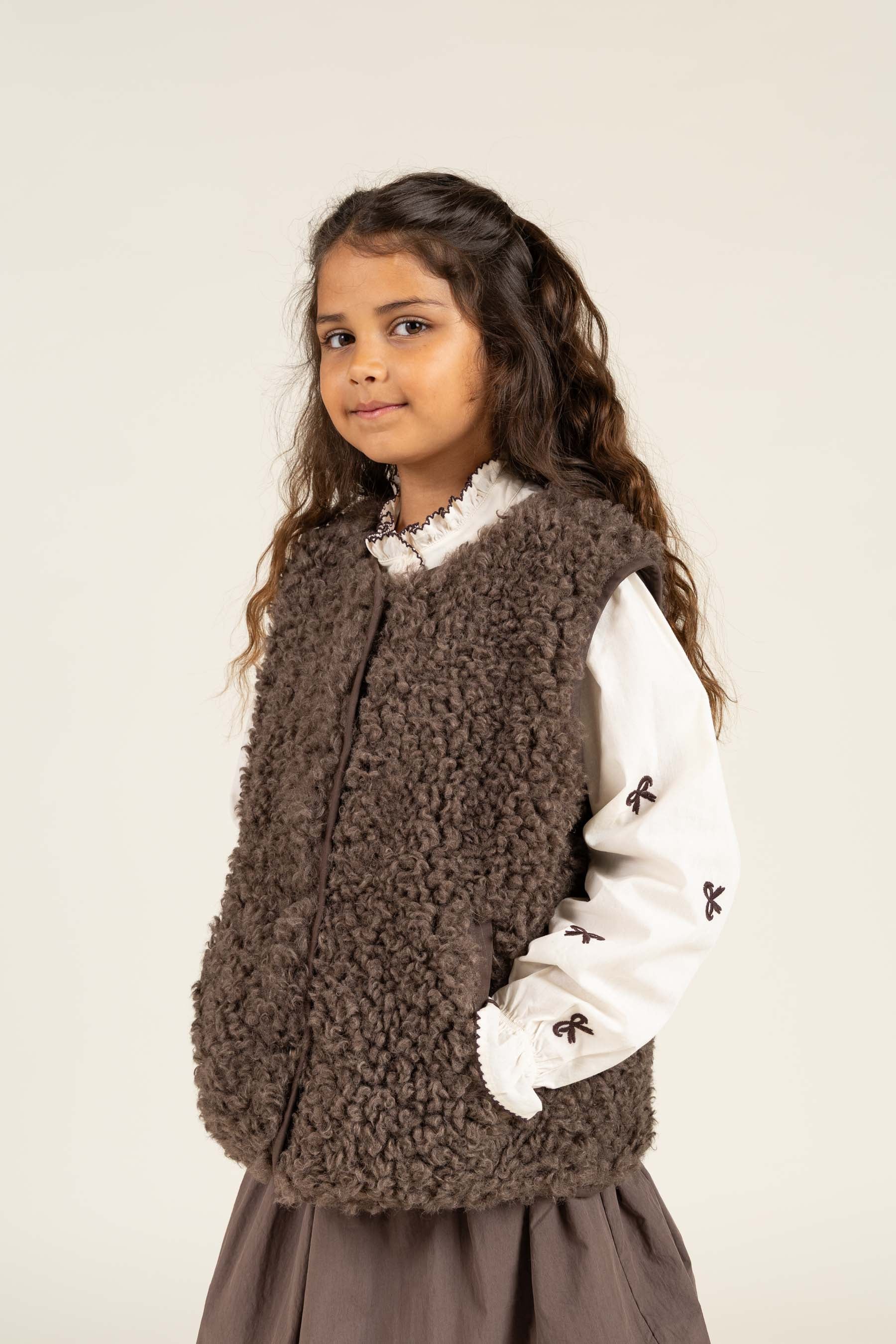 Faux Fur Vest - Tween - Chocolate | 100553 Ellie