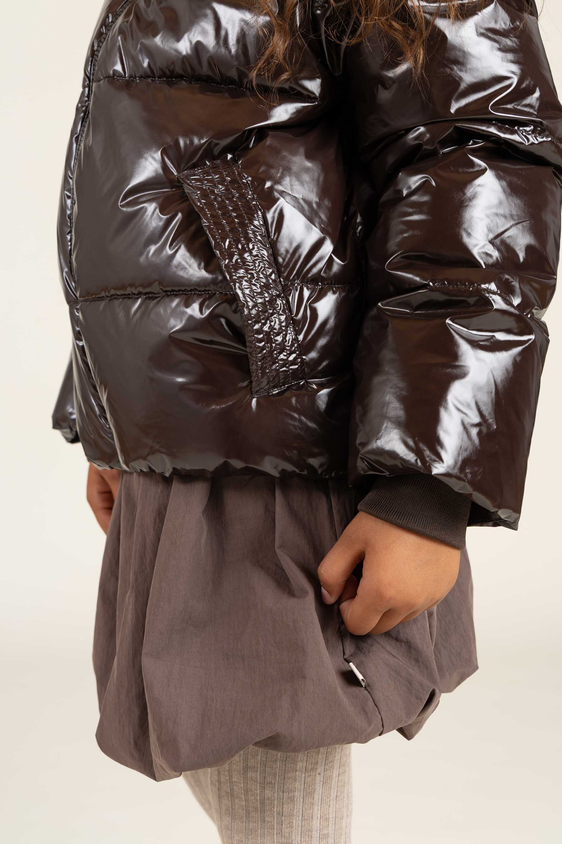 Shiny Puffer Jacket - Tween - Chocolate | 100532 Violet