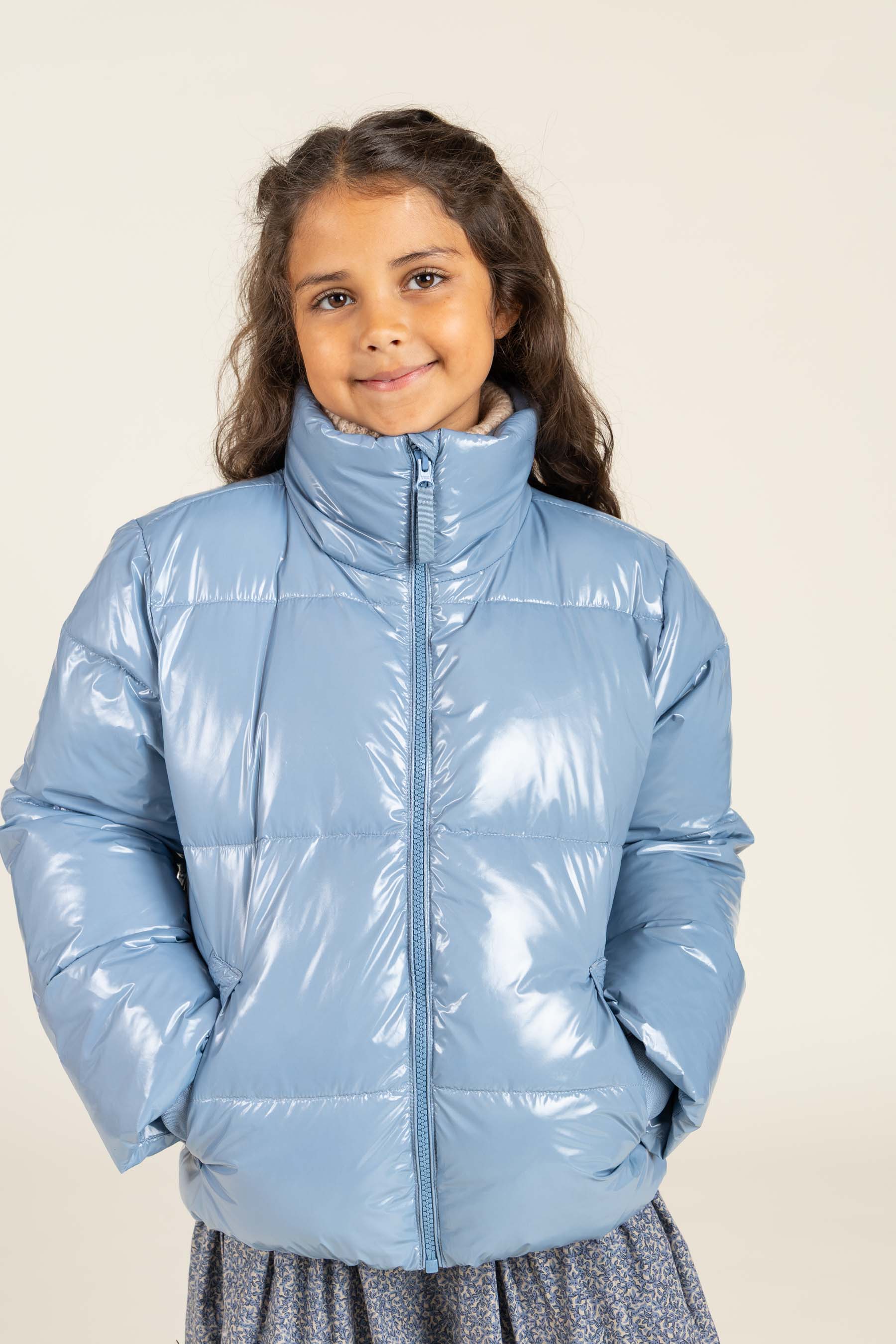 Shiny Puffer Jacket - Tween - Blue | 100533 Violet