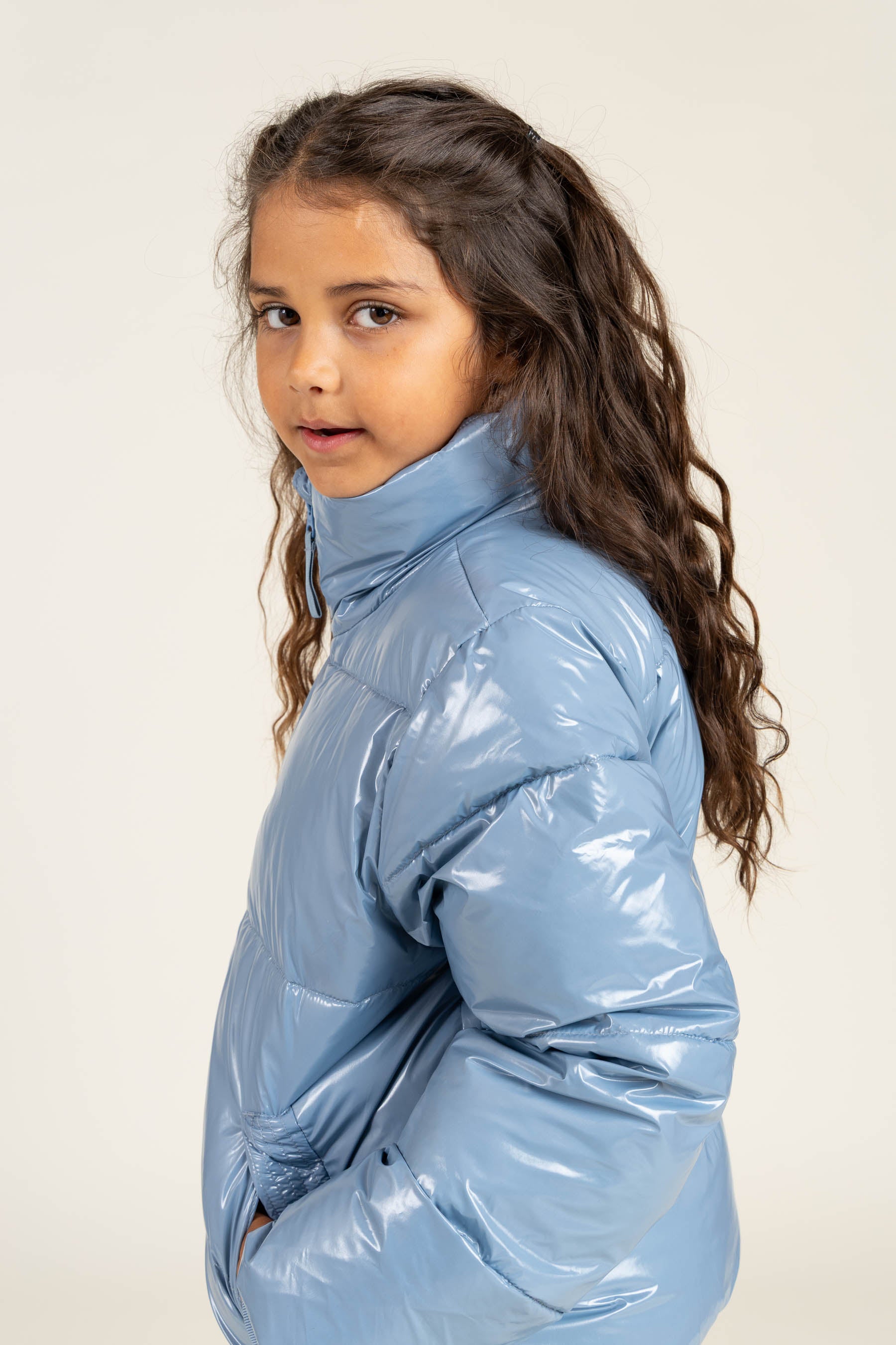 Shiny Puffer Jacket - Tween - Blue | 100533 Violet
