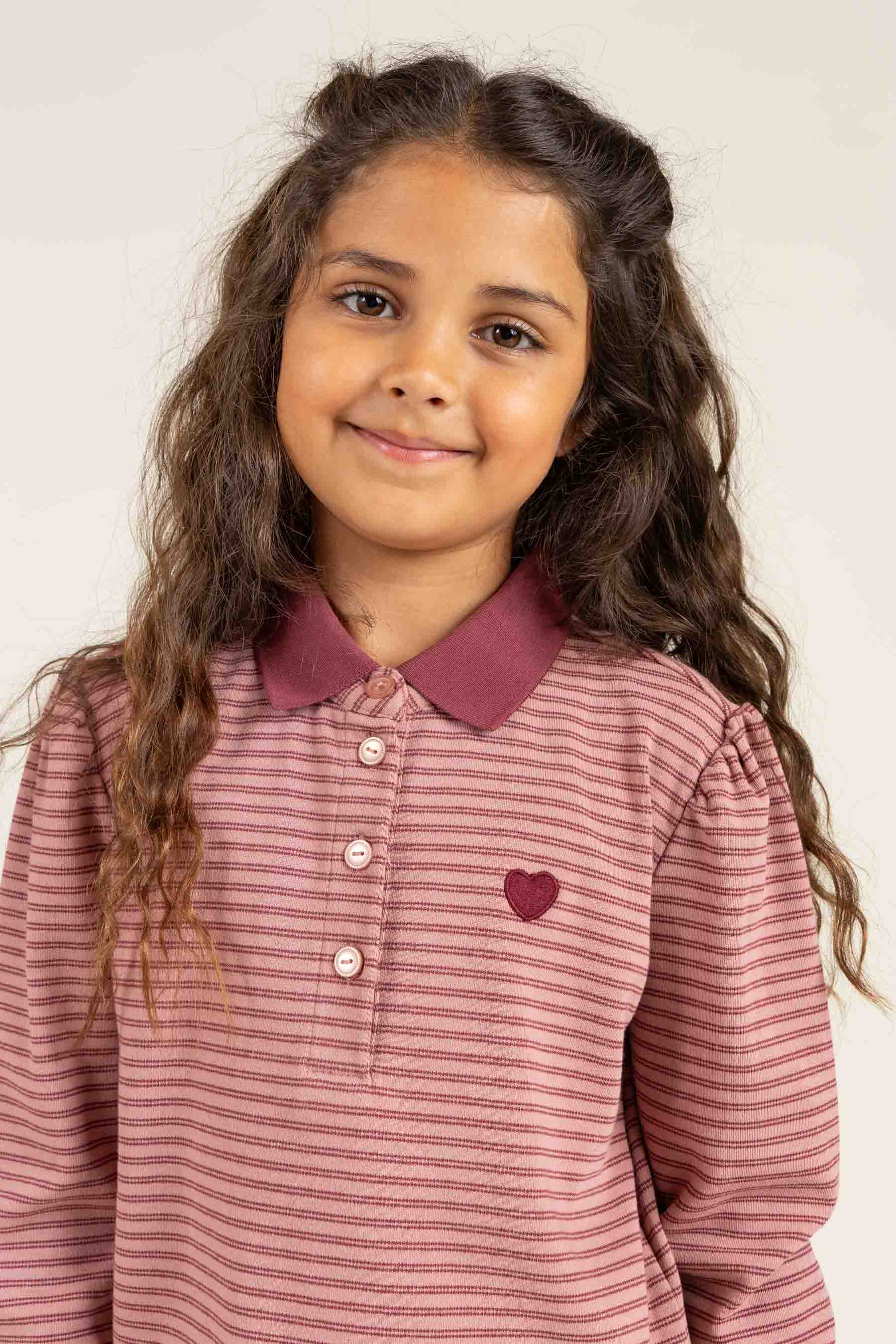 Striped Poloshirt - Tween - Rose Stripe | 100646 Elise