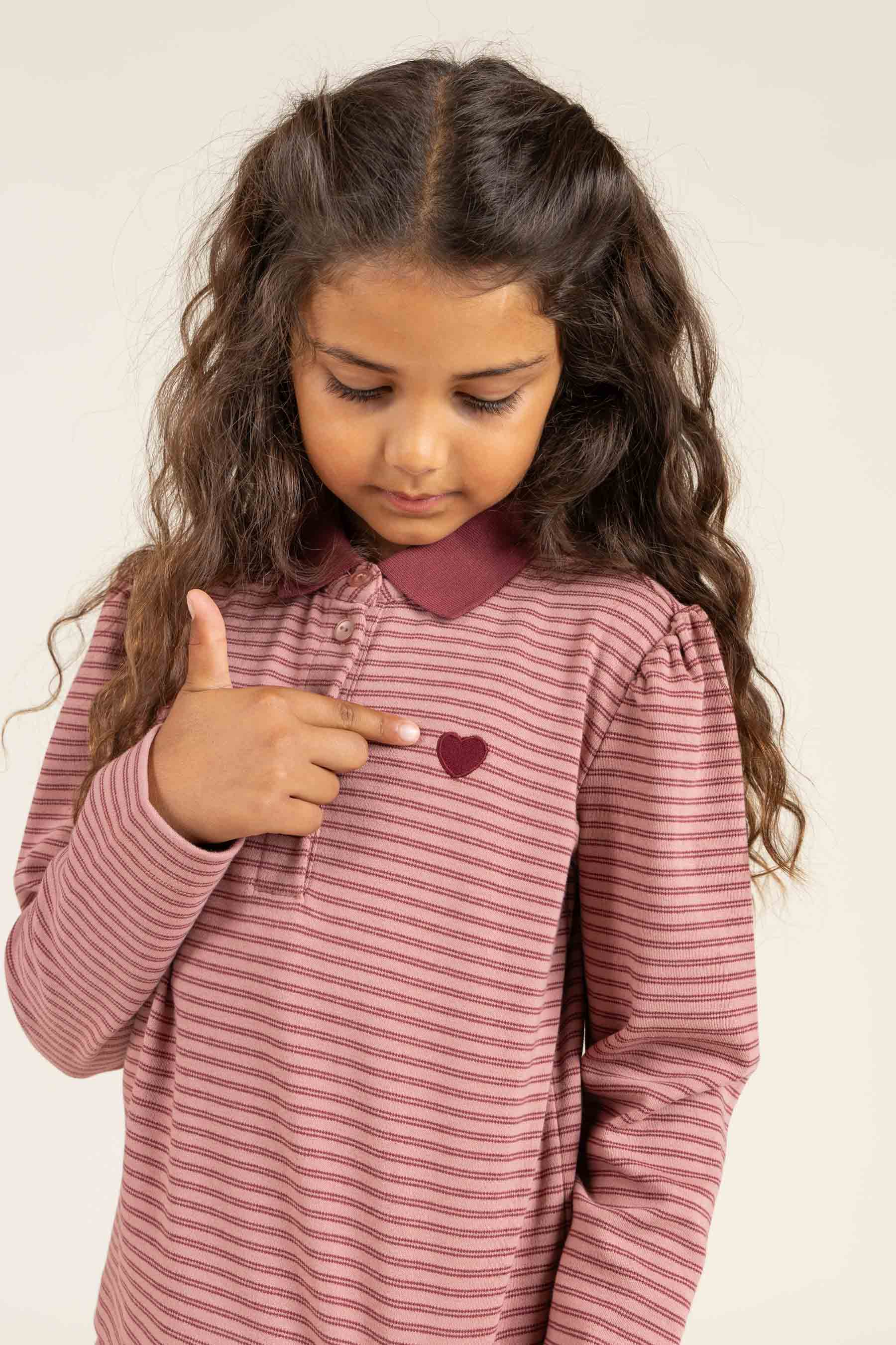 Striped Poloshirt - Tween - Rose Stripe | 100646 Elise