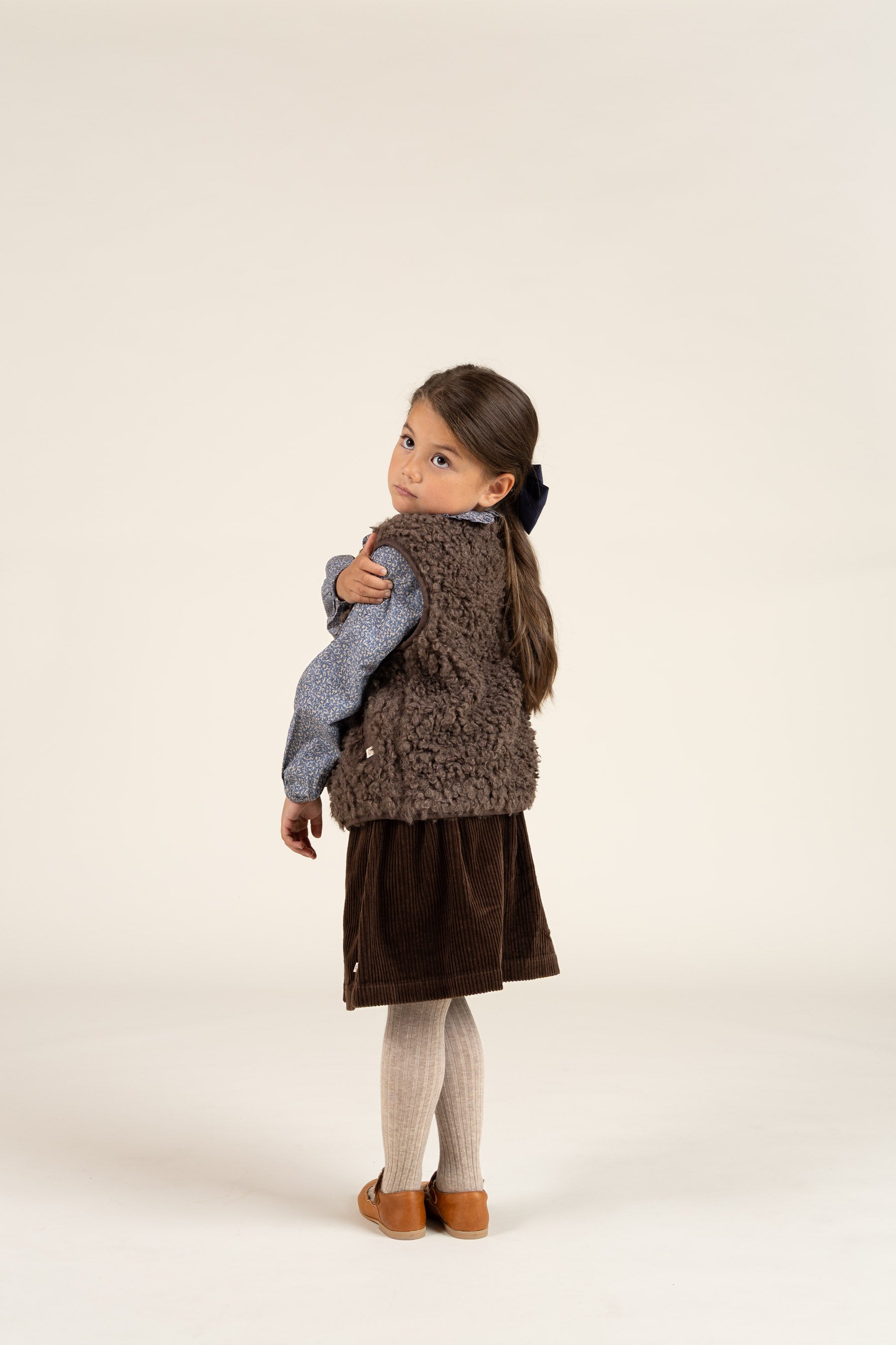 Faux Fur Vest - Kids - Chocolate | 100552 Ellie