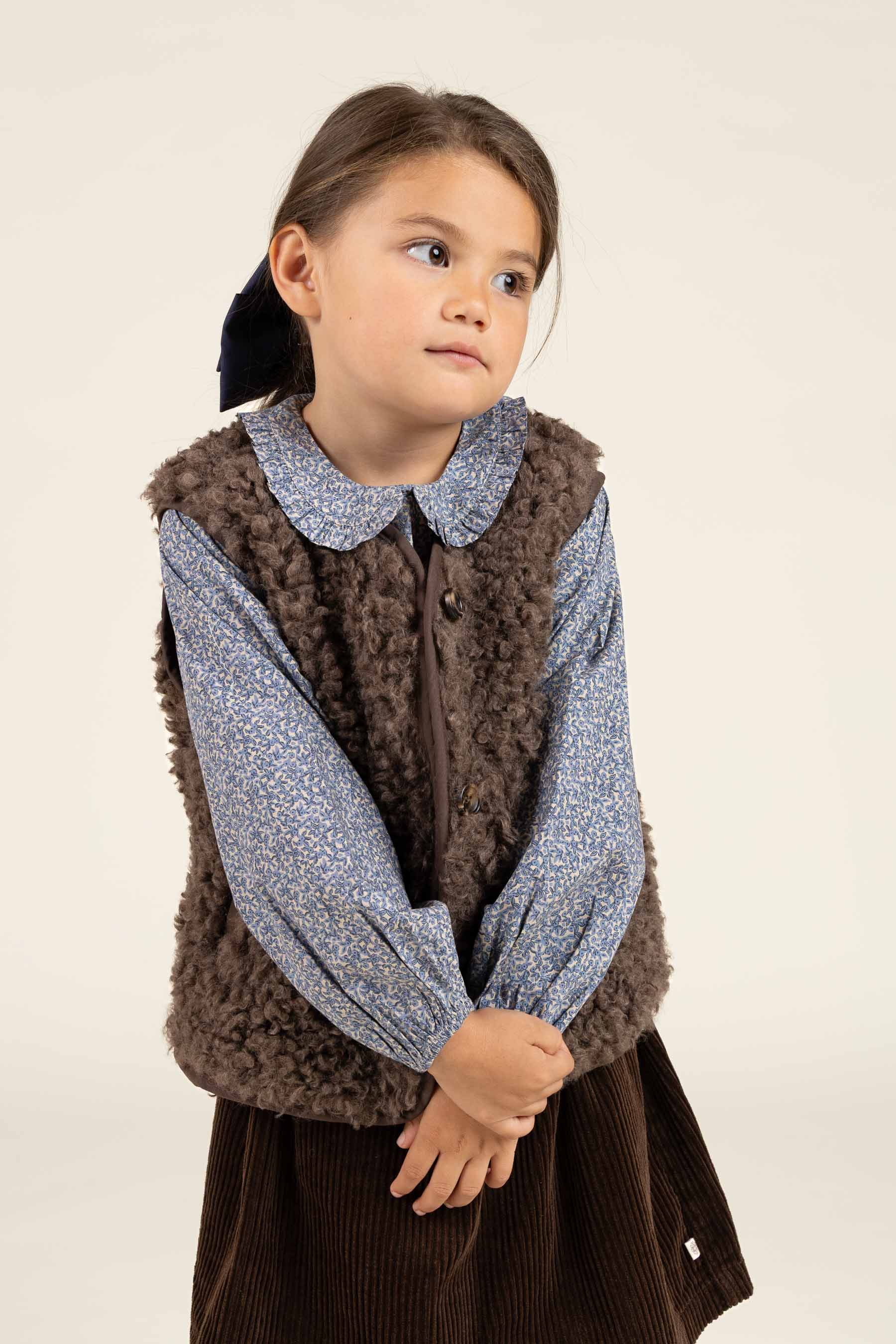 Faux Fur Vest - Kids - Chocolate | 100552 Ellie