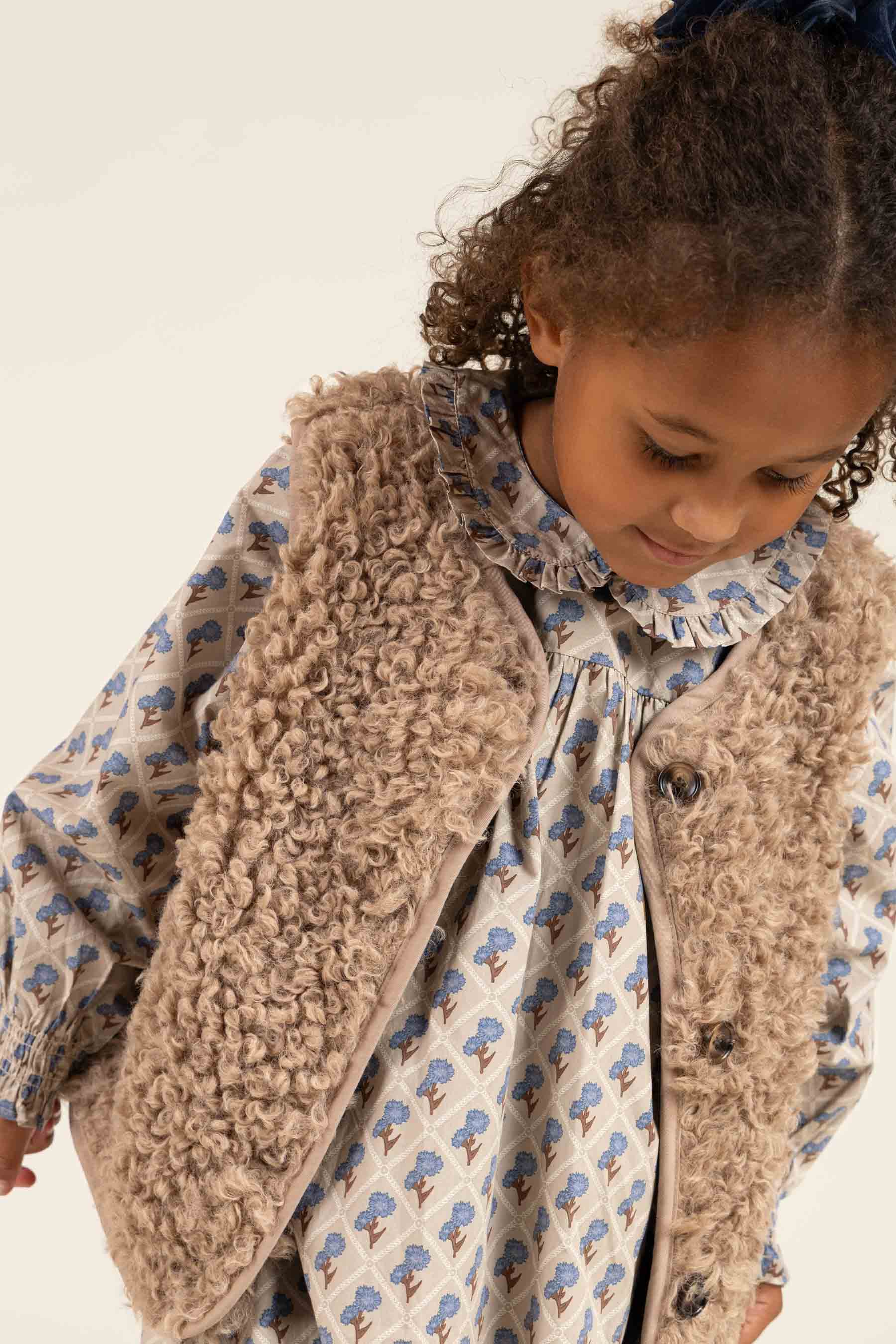 Faux Fur Vest - Kids - Caffe Latte | 100550 Ellie