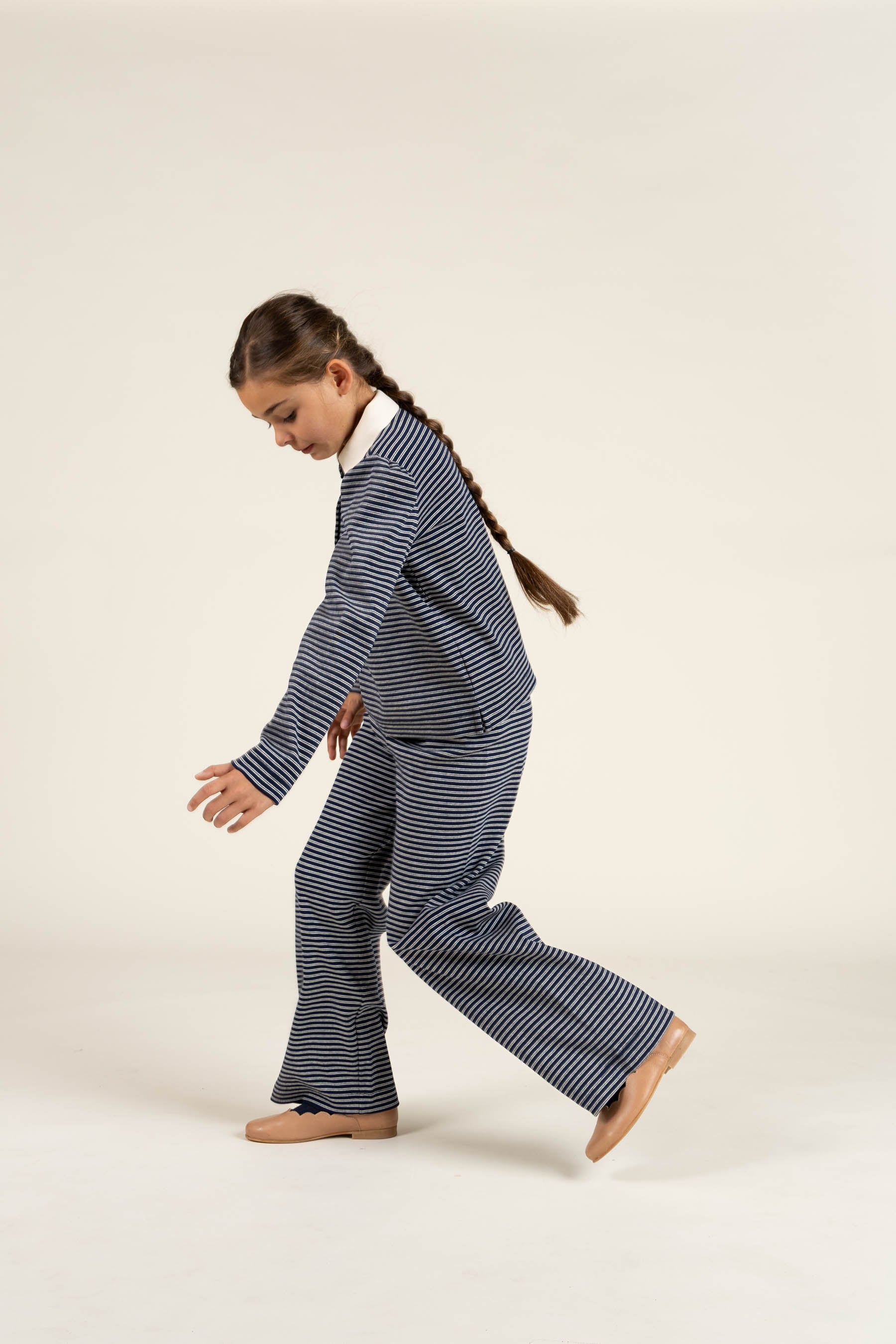 Striped Jersey Pant - Tween - Navy Stripe | 100649 Elise