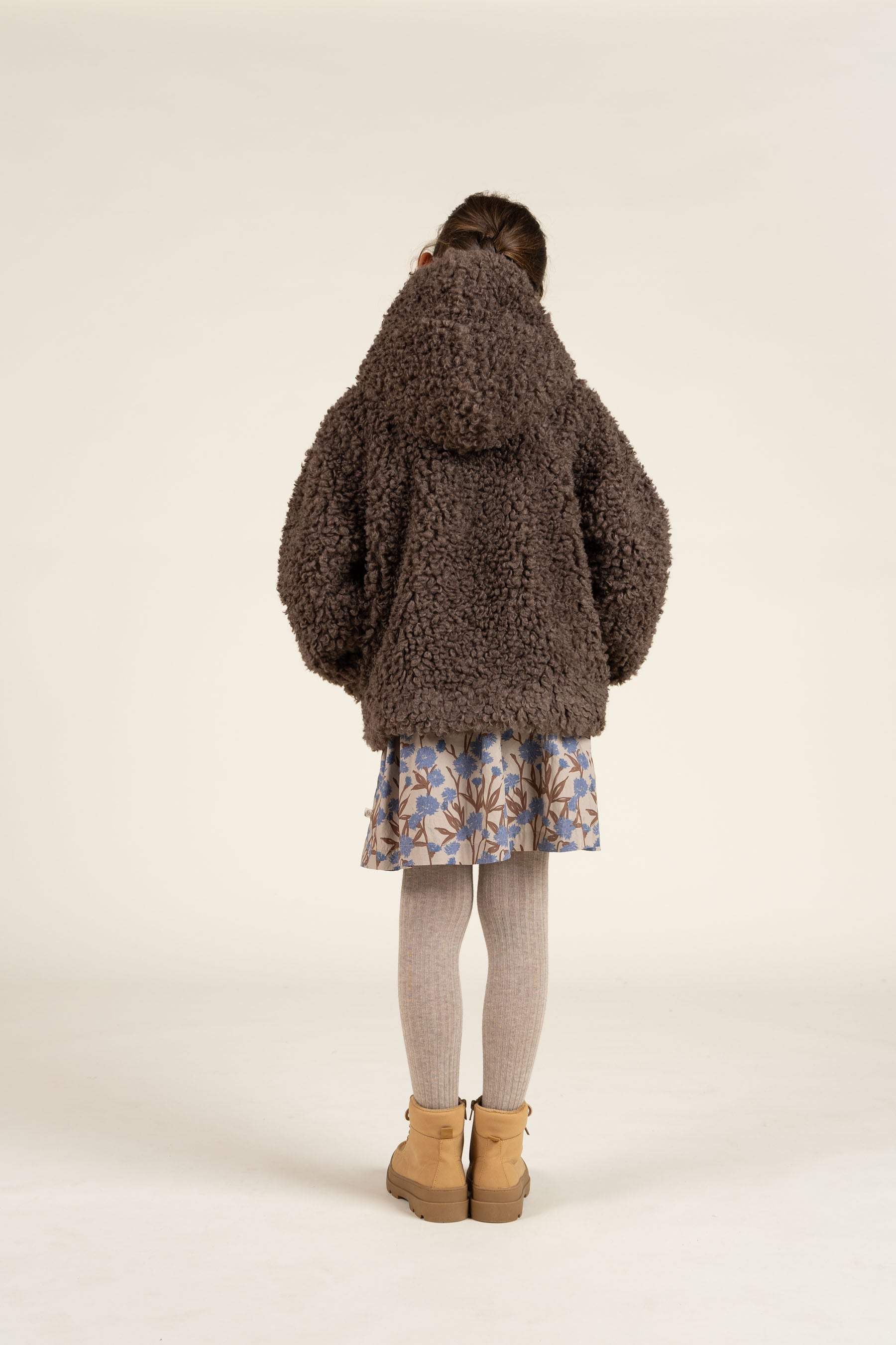 Faux Fur Hooded Jacket - Tween - Chocolate | 100549 Ellie