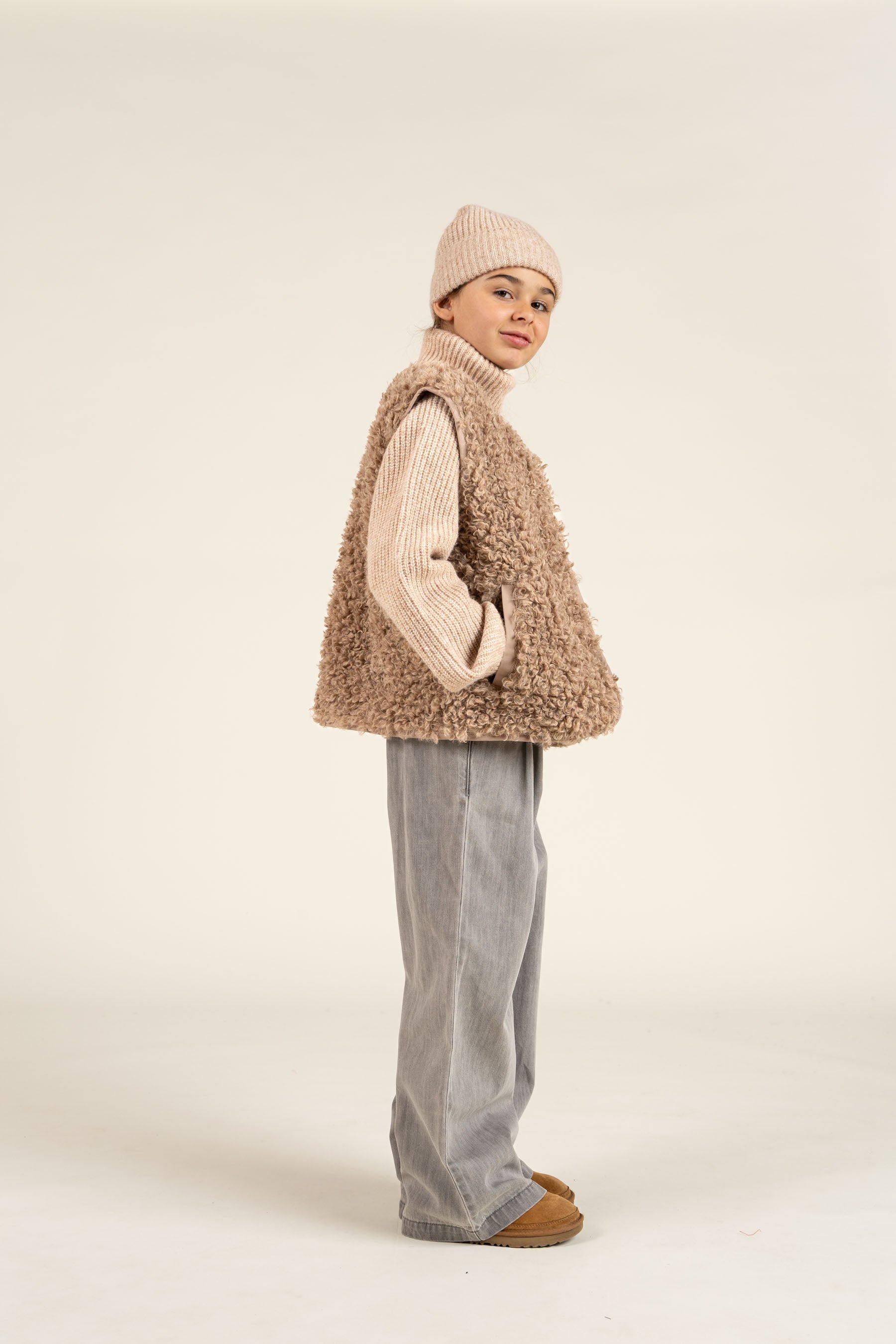 Faux Fur Vest - Tween - Caffe Latte | 100551 Ellie