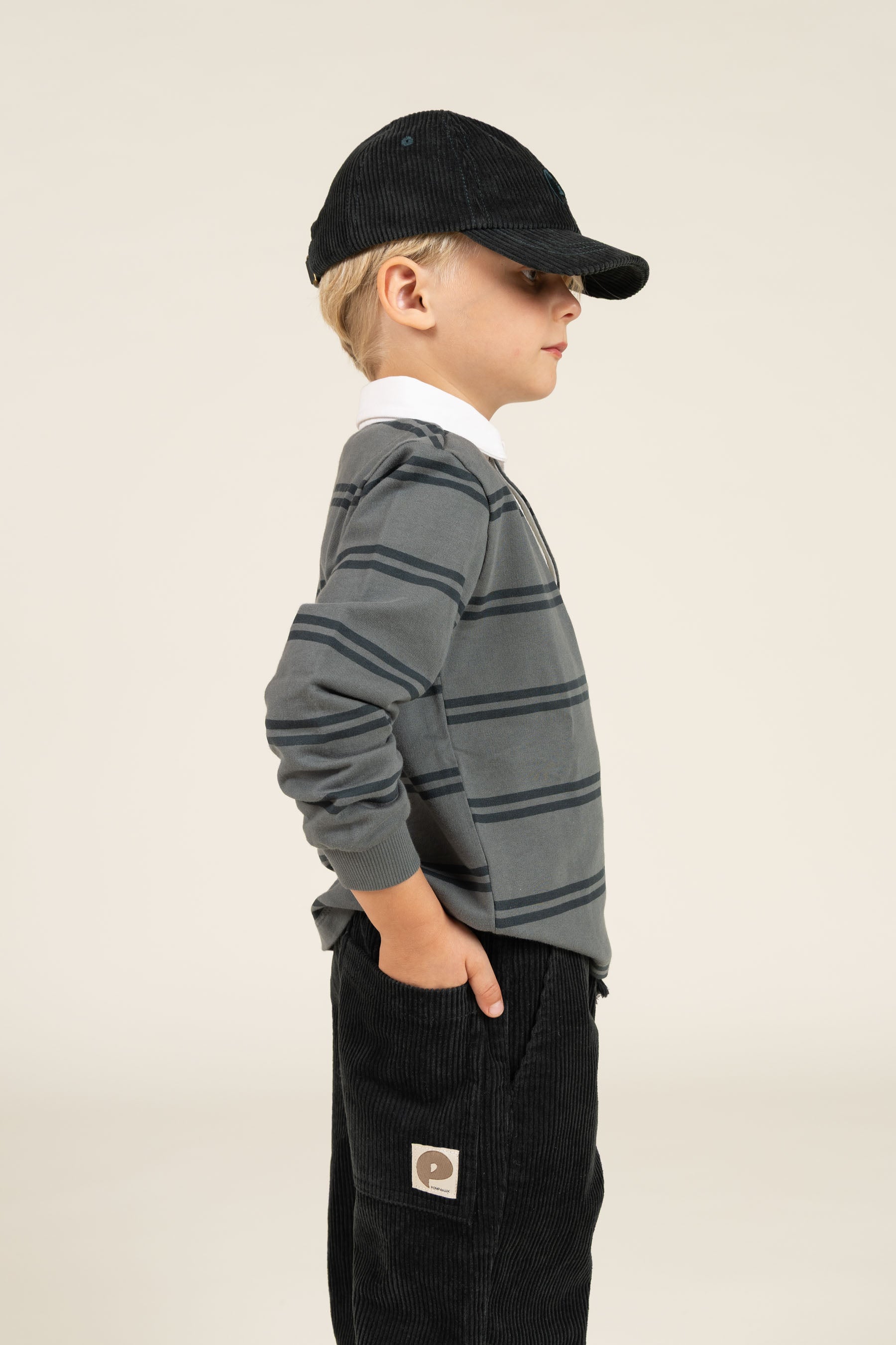 Corduroy Pull-on Trousers with String - Kids - Forest Green | 100600 Jace