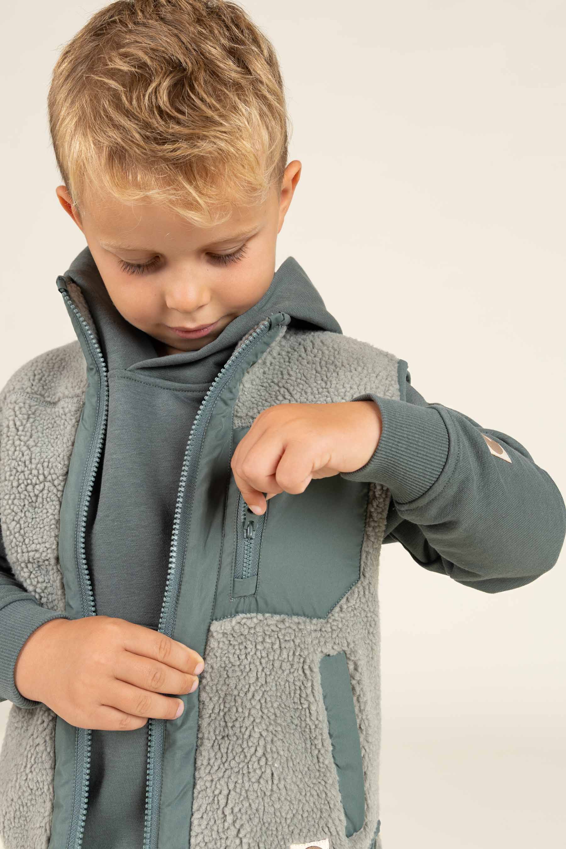 Pile Zip Vest - All - Dusty Green | 100635 Elliot
