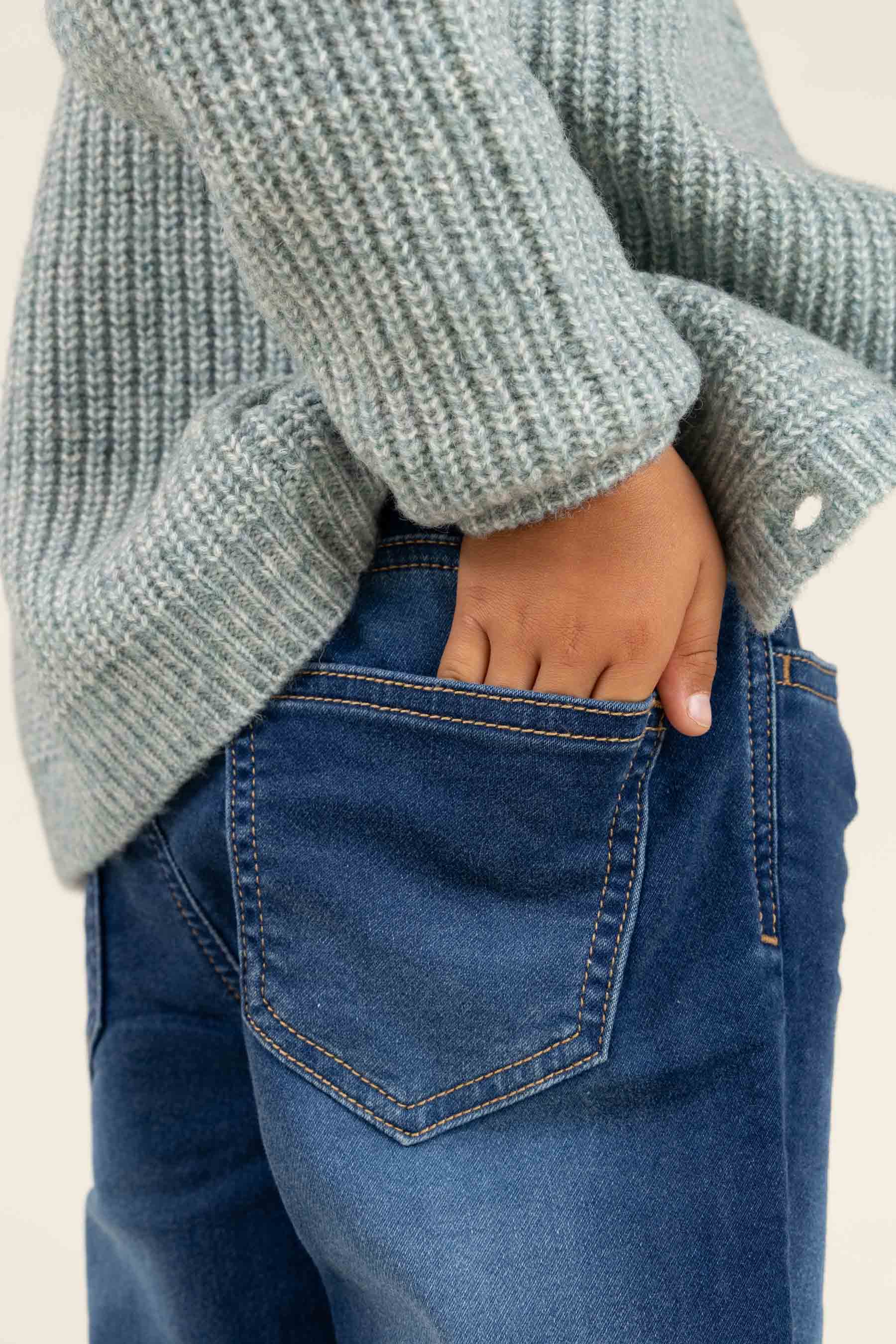 Wool Mix Cardigan - Kids - Green Melange | 100747 Cork