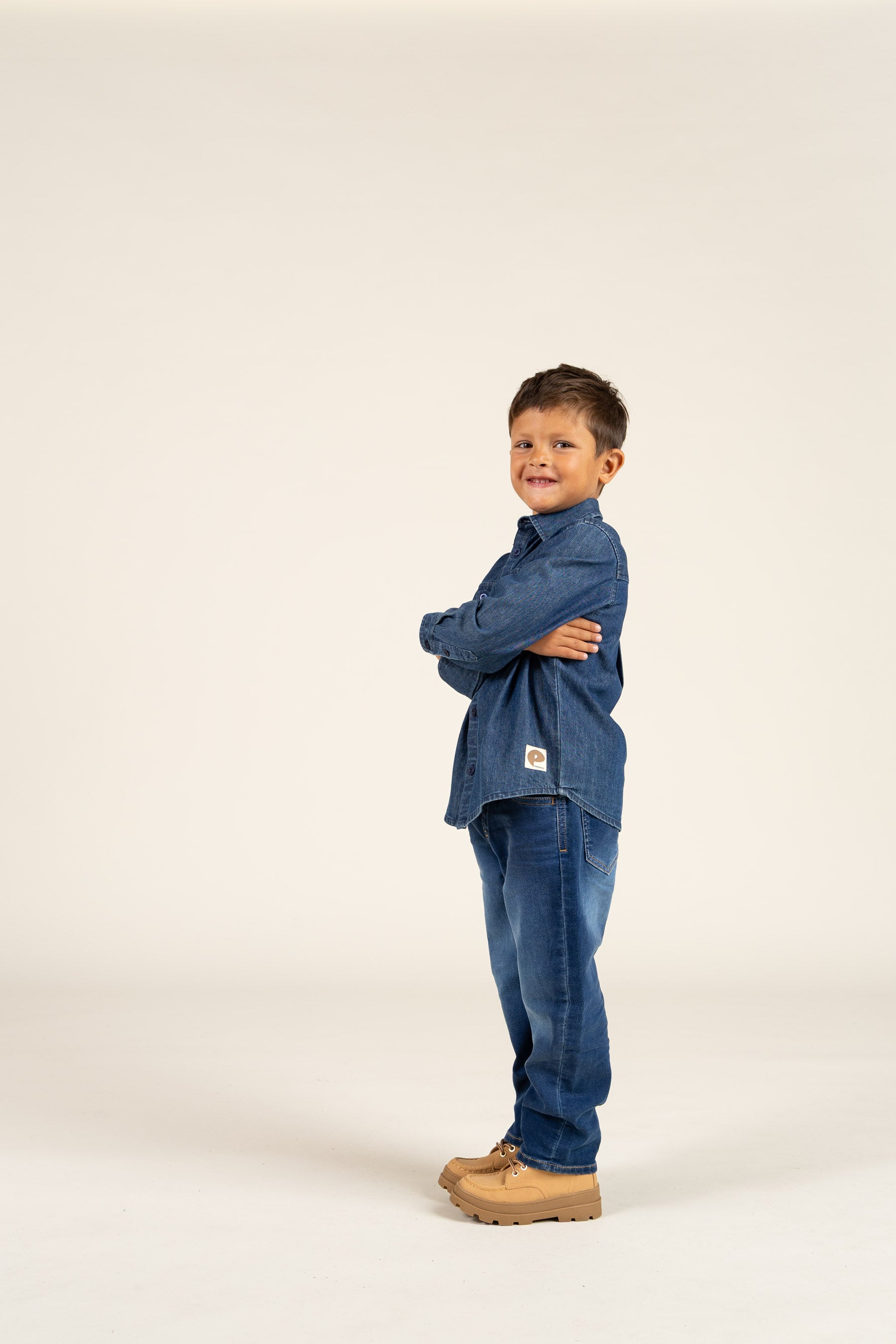 Denim Shirt - Kids - Dark Blue Denim | 100176 Delhi
