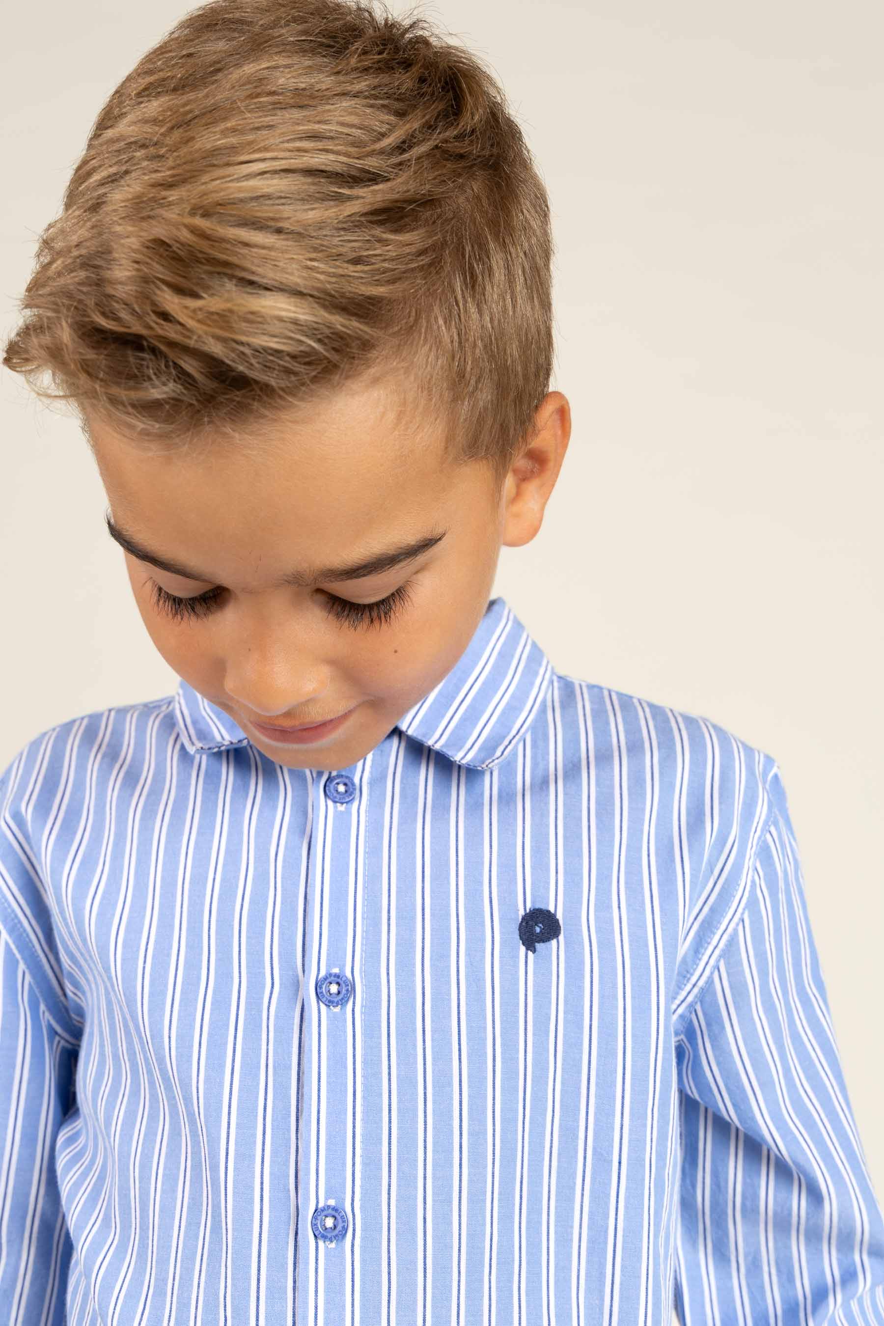 Striped Shirt - Tween - Blue Stripe | 100489 Kai