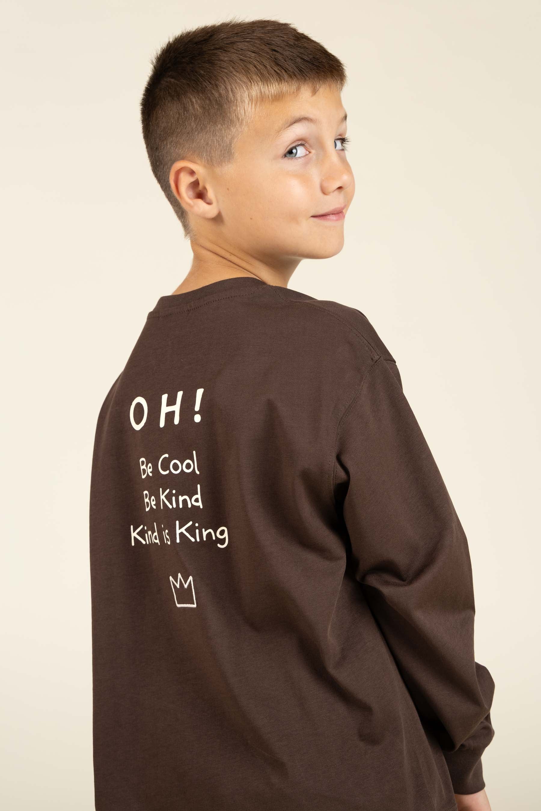 Oversized Long Sleeve T-shirt - Tween - Chocolate | 100852 August