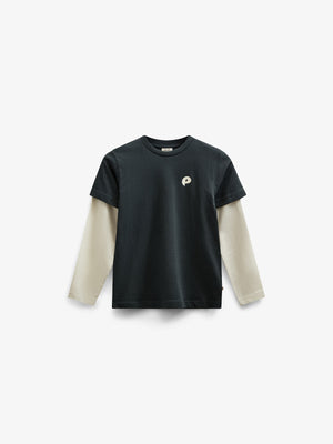 Double Sleeve Boxy T-shirt - Tween - Forest Green | 100841 Alex