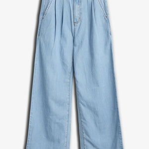 Wide-leg Soft Denim Trousers - Tween - Blue Denim | 100103 Lea