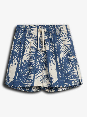 Linen Tropical Shorts - Blue | 100108 Mateo