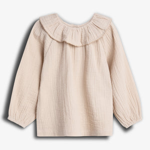 Muslin Collar Blouse - Light Beige | 100237 Ella