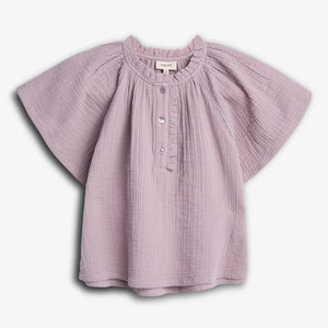 Muslin Placket Blouse - Purple | 100240 Ella