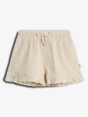 Muslin Shorts with Embroidery - Light Beige | 100245 Ella