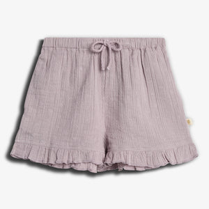 Muslin Shorts with Embroidery - Purple | 100246 Ella