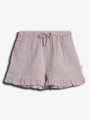 Muslin Shorts with Embroidery - Purple | 100246 Ella