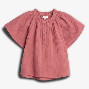 Muslin Placket Blouse - Blush | 100289 Ella