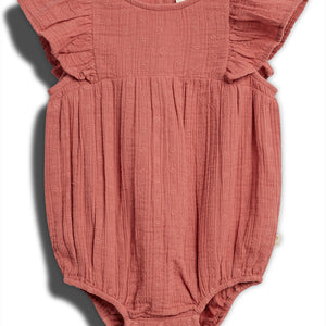 Muslin Butterfly-sleeve Romber with Embroidery - Blush | 100293 Ella