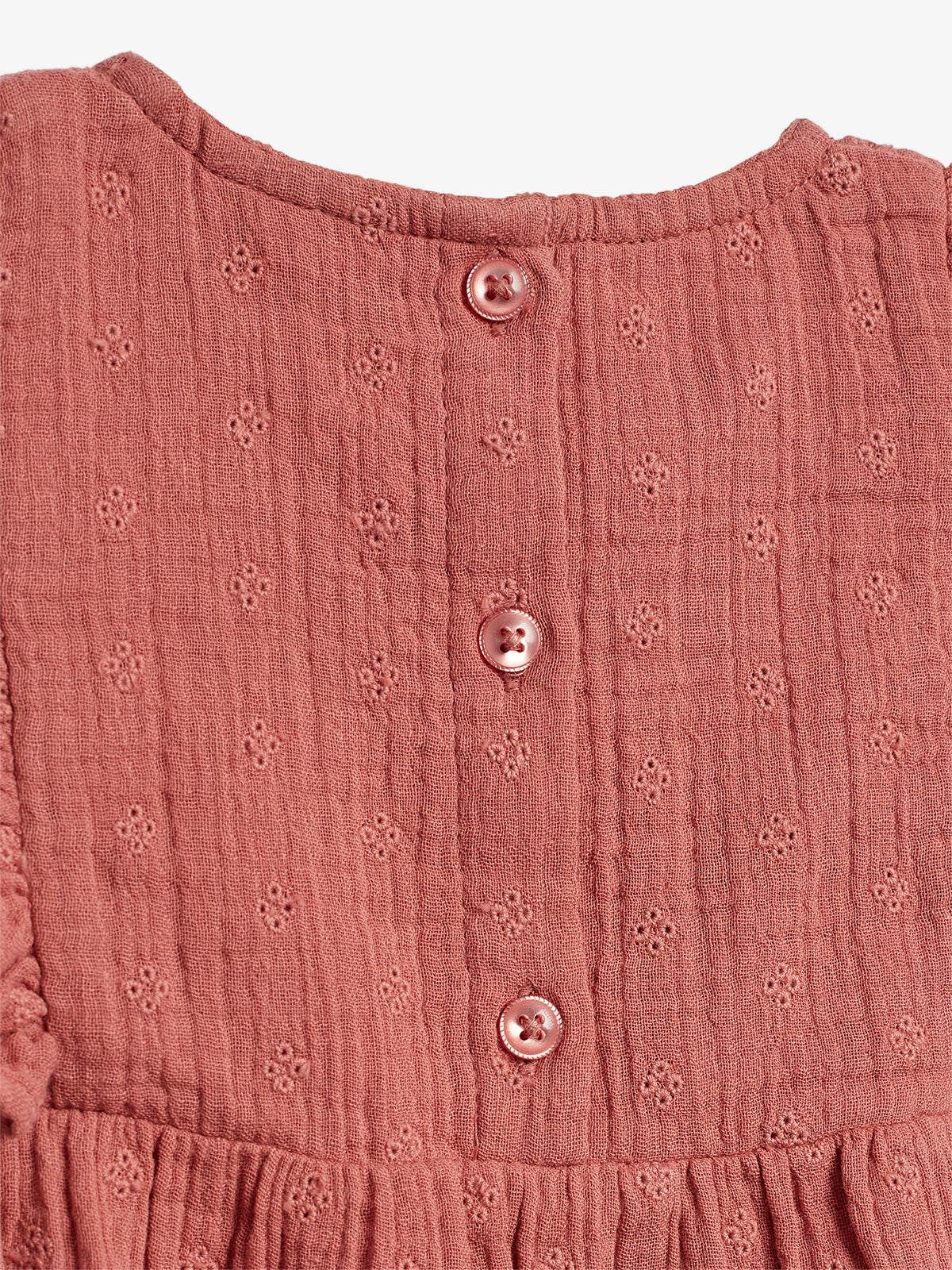 Muslin Butterfly-sleeve Romber with Embroidery - Blush | 100293 Ella