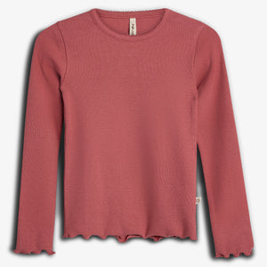 Modal Rib Long Sleeve T-shirt - Blush | 100316 Fiona