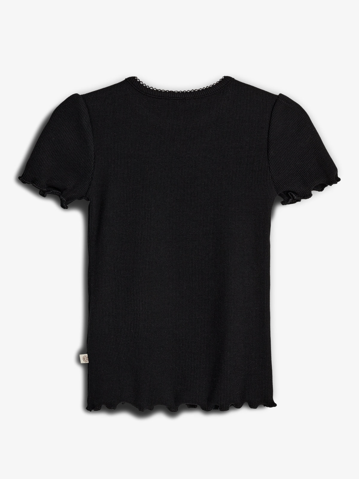 Modal Rib Short Sleeve T-shirt - Black | 100321 Fiona
