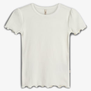 Modal Rib Short Sleeve T-shirt - Tween - Off White | 100448 Fiona