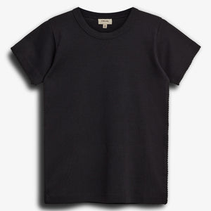 Fitted T-Shirt w. Picot stitch - Tween - Black | 100379 Tina