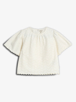 Butterfly Embroidery Blouse - Off White | 100308 Karla