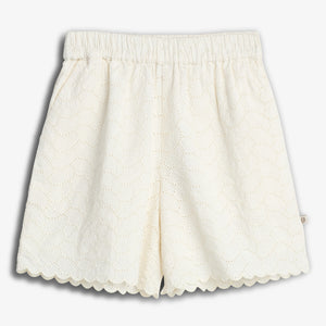 Butterfly Embroidery Shorts - Off White | 100310 Karla