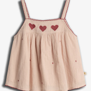 Strap Top with Contraste Embroidery - Tween - Rose | 100475 Harper