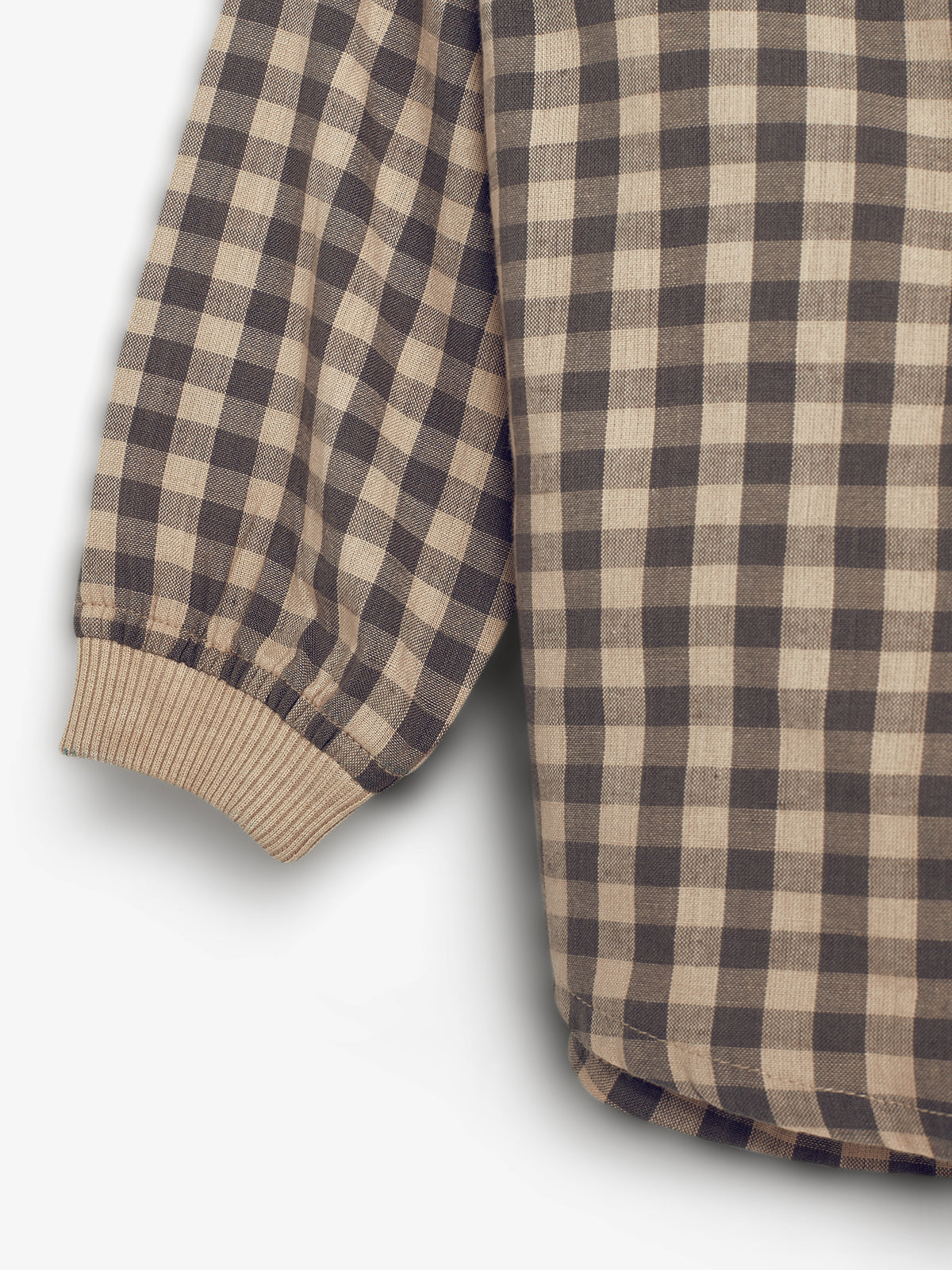 Gingham Cotton Shirt - Little - Grey/Beige