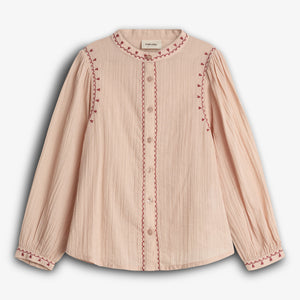 Blouse with Contraste Embroidery - Rose | 100482 Harper