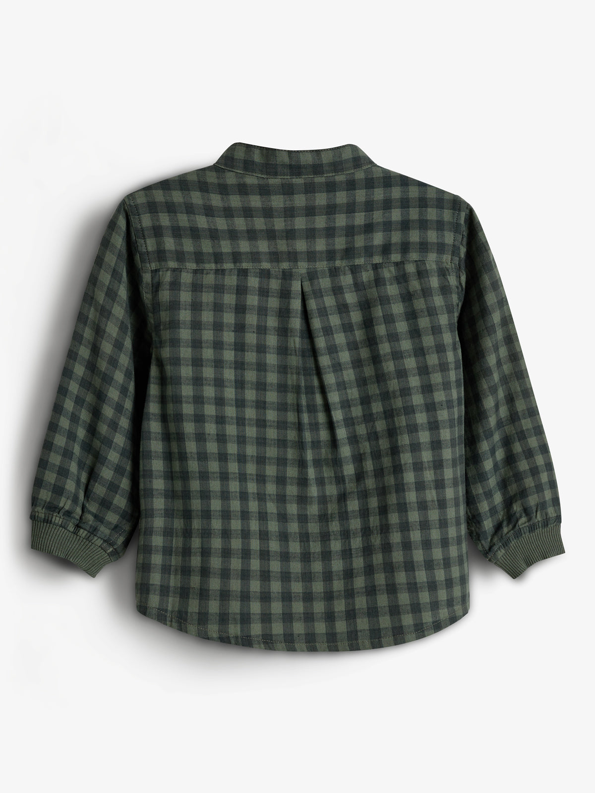 Micro Gingham Cotton Shirt - Little - Green