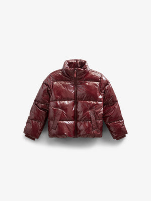 Shiny Puffer Jacket - Tween - Burgundy | 100531 Violet