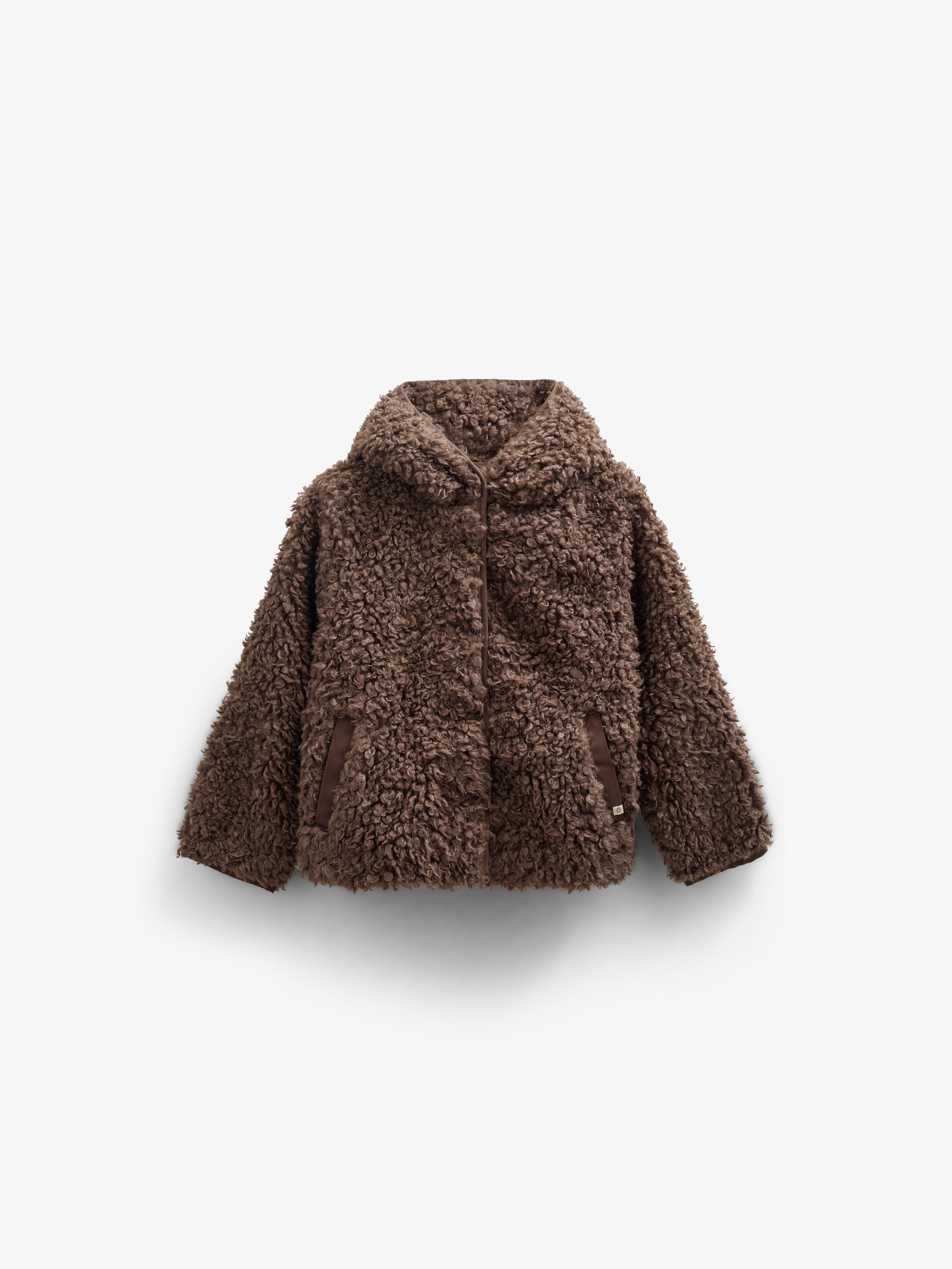 Faux Fur Hooded Jacket - Tween - Chocolate | 100549 Ellie