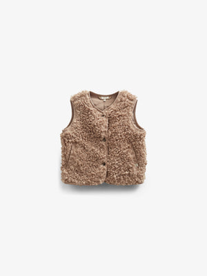 Faux Fur Vest - Kids - Caffe Latte | 100550 Ellie