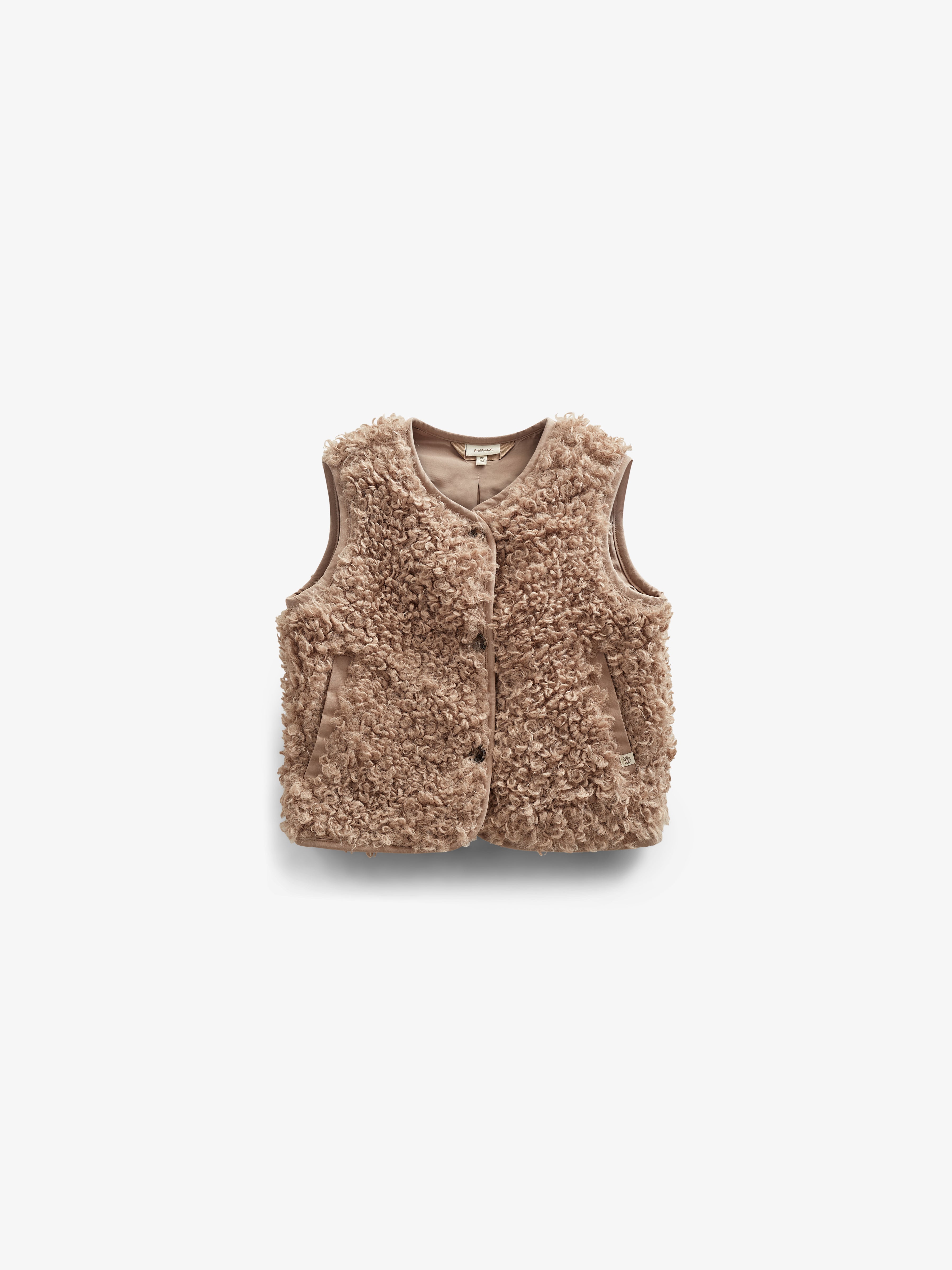 Faux Fur Vest - Kids - Caffe Latte | 100550 Ellie