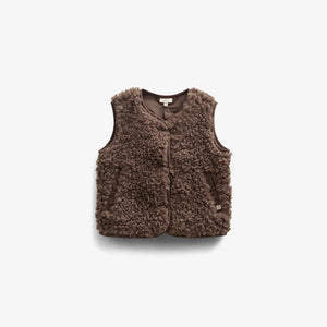 Faux Fur Vest - Kids - Chocolate | 100552 Ellie