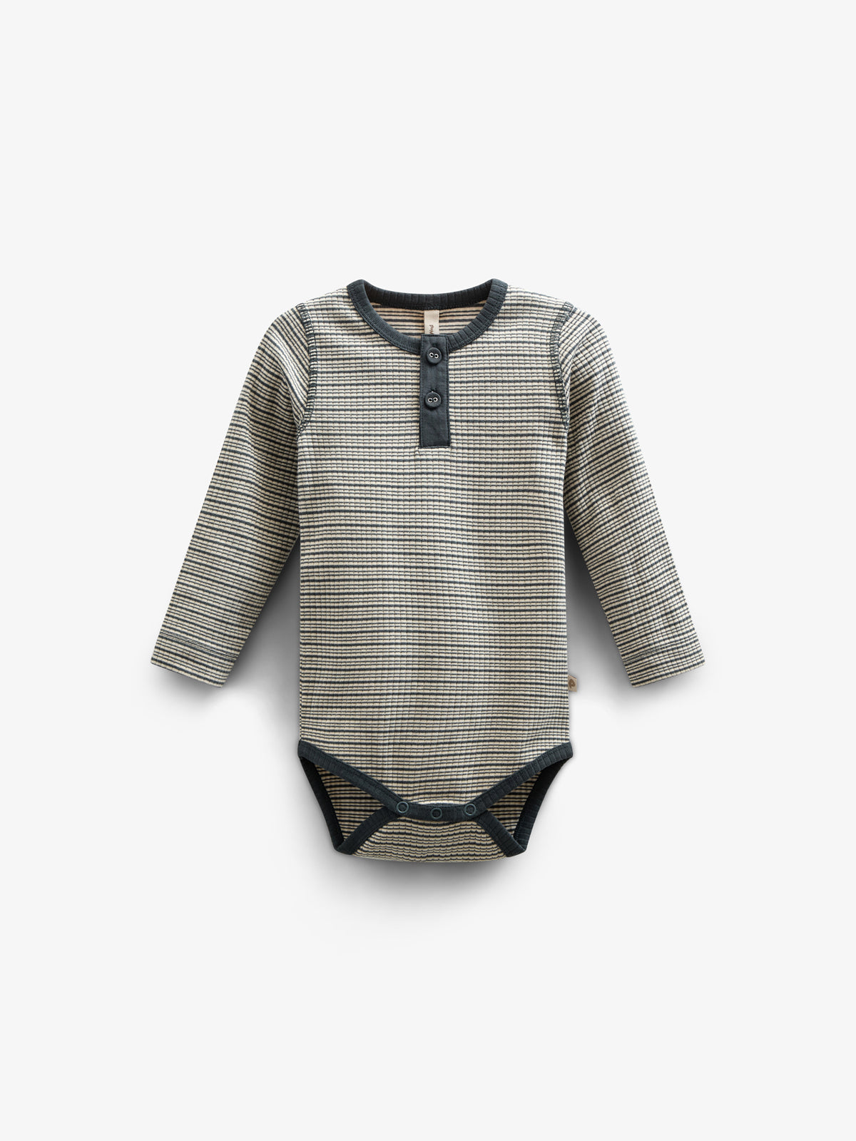 Long Sleeve Cotton Rib Bodysuit - Kids - Forest Green Stripe | 100558 Manson